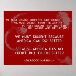 We moeten afwijzen... Thurgood Marshall Poster