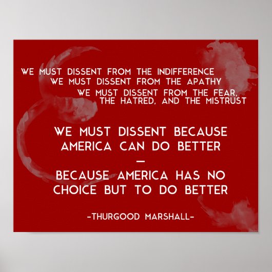 We moeten afwijzen... Thurgood Marshall Poster (Voorkant)