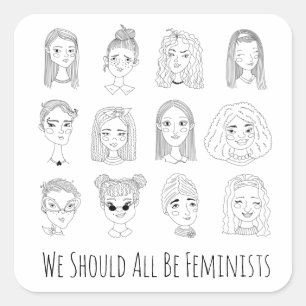 We moeten allemaal feministen zijn vierkante sticker