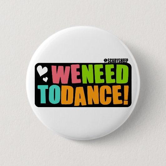 We moeten dansen ronde button 5,7 cm (Voorkant)