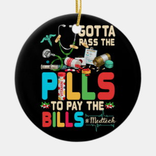 We moeten de pillen doorgeven om de rekening te be keramisch ornament