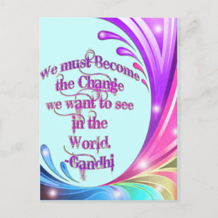 *We moeten de verandering worden*- Gandhi Quote Briefkaart