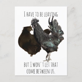 We moeten het briefkaart verlaten