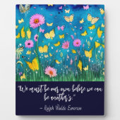 We moeten onze eigen citaat-Floral-tablet zijn Fotoplaat (Voorkant)