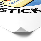 We moeten samen Funny Sticky Tape Glue Pun Poster (Hoek)