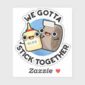 We moeten samen Funny Sticky Tape Glue Pun Sticker (Vel)