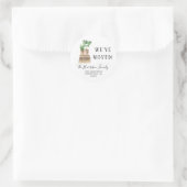 We Moved Boho Plants Retouradres Ronde Sticker (Tas)