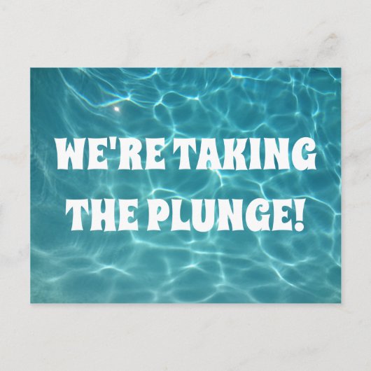 We nemen de plunge. briefkaart (Voorkant)