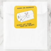 We onderwijzen vierkante sticker (Tas)