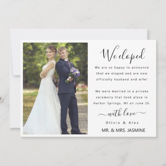 We ontwikkelden minimalistische script aangepaste  aankondiging (Achterkant)