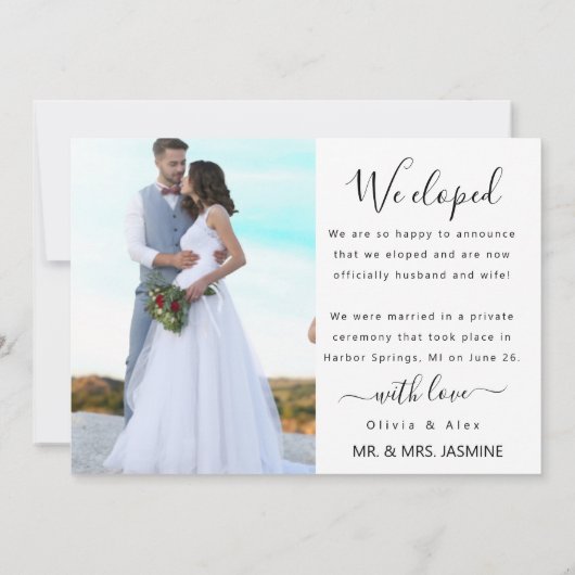 We ontwikkelden minimalistische script aangepaste aankondiging (Achterkant)