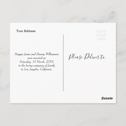 WE ONTWIKKELDEN ONS | witte belettering bruiloft a Briefkaart (Achterkant)