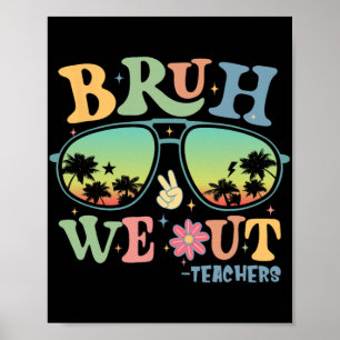 We out leraren groovy retro gelukkig laatste dag v poster