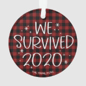 We overleefden 2020 Grappige Covid-pandemie Kerstm Ornament (achterkant)