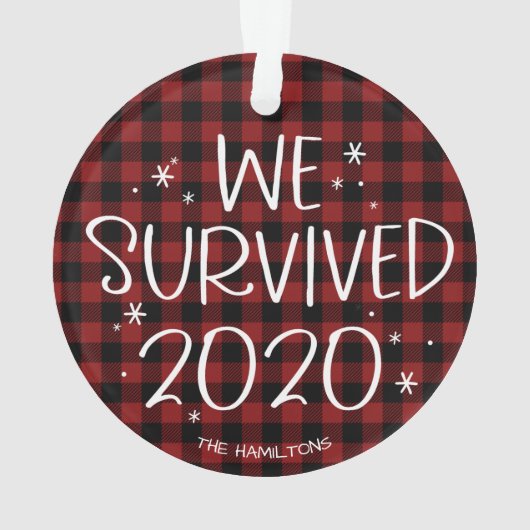 We overleefden 2020 Grappige Covid-pandemie Kerstm Ornament (achterkant)