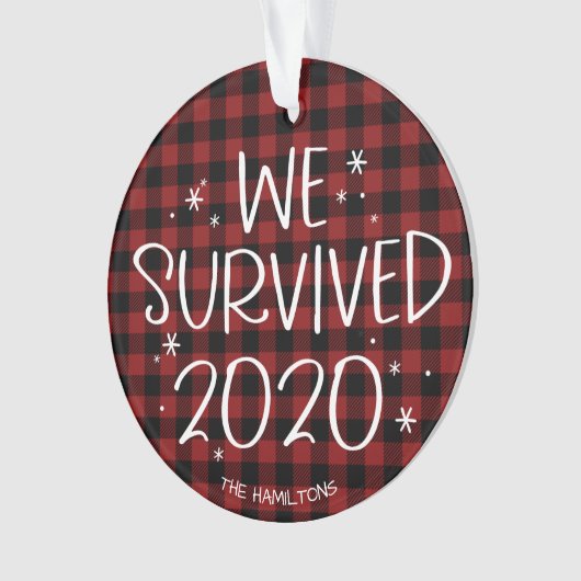 We overleefden 2020 Grappige Covid-pandemie Kerstm Ornament (voorkant)