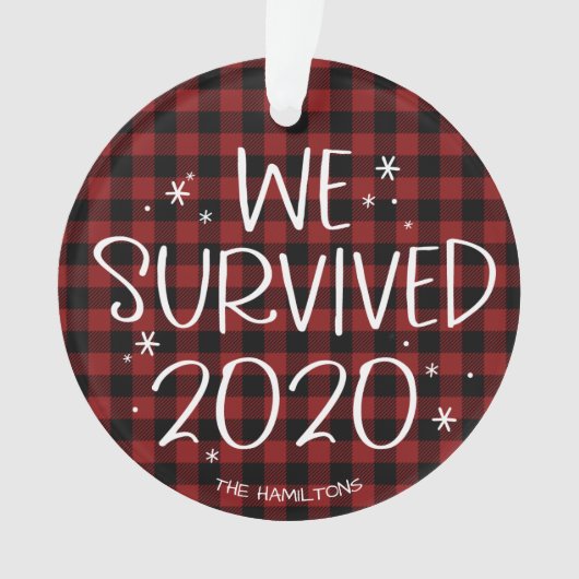 We overleefden 2020 Grappige Covid-pandemie Kerstm Ornament (voorkant)