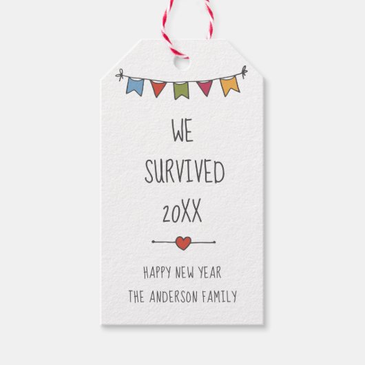 We overleven 2020 Fun Quarantine Holiday Nieuwe Ja Cadeaulabel (Voorkant)