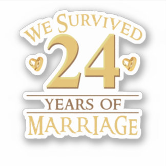We overleven 24 jaar huwelijk paar 24e Anniv Sticker