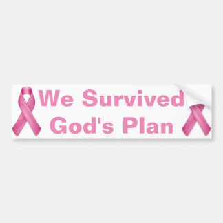 We overleven Gods Plan Breast Cancer Bewustheid Bumpersticker