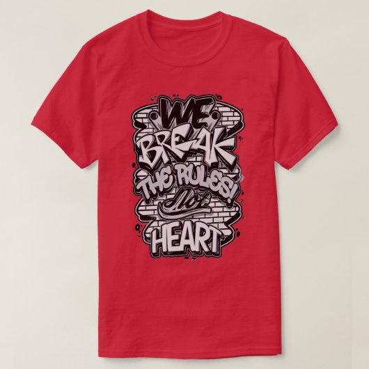 We overtreden de regels, niet het hart t-shirt (Design voorkant)