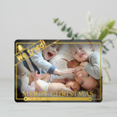 We probeerden | Vreemde kerst | Horizontaal fotoge Folie Feestdagenkaart (Staand Voorkant)