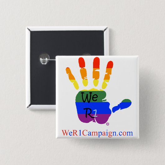 We R1 Rainbow Hand Button (Voorkant /achterkant)