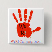 We R1 Red Hand Button (Voorkant)
