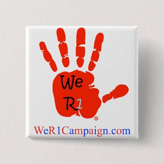 We R1 Red Hand Button (Voorkant)