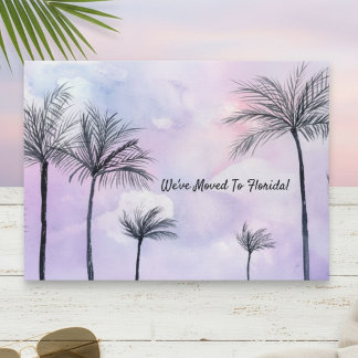 We’re Verhuisd Florida Palmbomen Zonsondergang Aqu Kaart