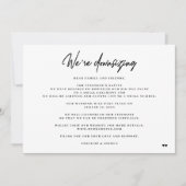 We reduceren elegante minimale kleinere bruiloft aankondiging (Voorkant)