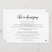 We reduceren elegante minimale kleinere bruiloft aankondiging (Voorkant / Achterkant)