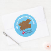 We reinigen omdat we er om geven ronde sticker (Envelop)