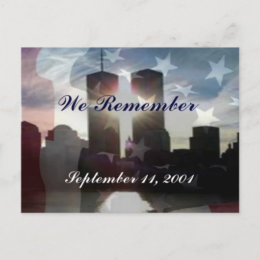 We Remember September 11th Postcard Briefkaart (Voorkant)