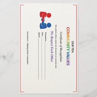 We Respect Each Other-certificaat briefpapier