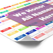 We respecteren alle Names Diversity & Equity Poste Poster (Hoek)