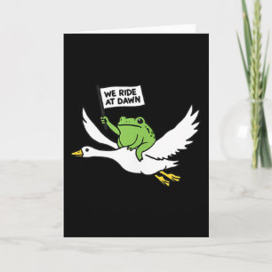 We rijden bij dageraad grappige kikker die gans ri kaart