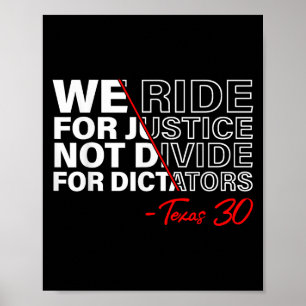 We rijden voor gerechtigheid, niet voor verdeeldhe poster