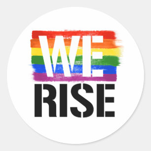 We Rise - LGBTQ Pride - - LGBTQ Rechten - Ronde Sticker