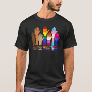 We Rise Samen LGBT Lesbisch Gay Biseksueel Pride M T-shirt