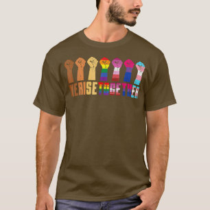 We ruisen samen zwarte pride BLM LGBT verhoogd T-shirt