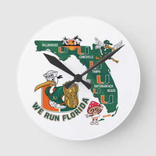 We Run Florida Voetbal Fan Gameday Grafisch  Ronde Klok