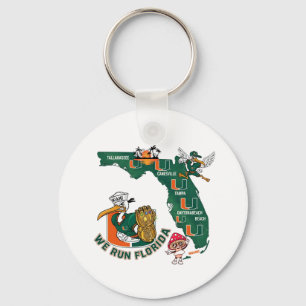 We Run Florida Voetbal Fan Gameday Grafisch Sleutelhanger