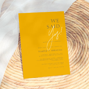 We Said Yes Mosterd & Donkergrijs Minimalistische Kaart