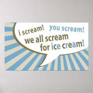 We schreeuwen allemaal om ijs. poster