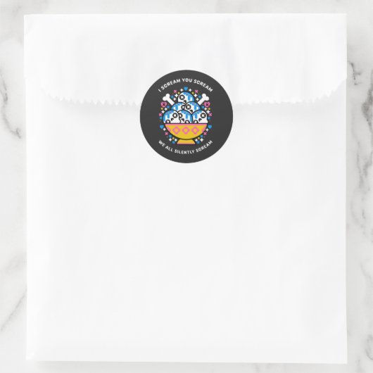 We schreeuwen allemaal zwijgend ronde sticker (Tas)