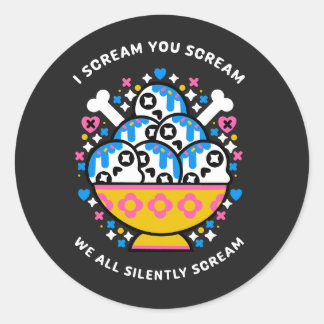 We schreeuwen allemaal zwijgend ronde sticker