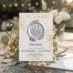We Seal the Deal Vintage Waszegel Trouwdag Kaart