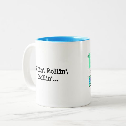 "We slapen graag rond" Camper Mok (Voorkant links)