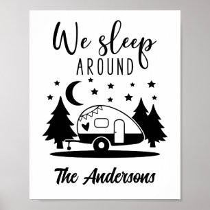 We slapen rond Funny Camping RV Poster